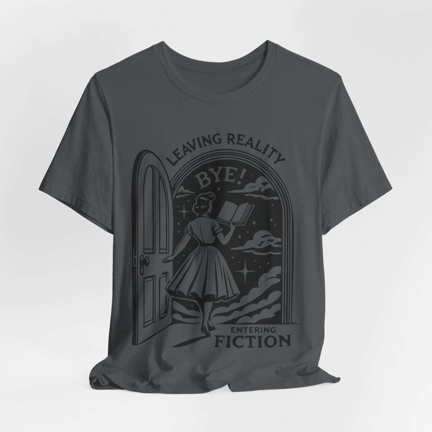 Leaving Reality, Entering Fiction – Vintage Reader Aesthetic Tee