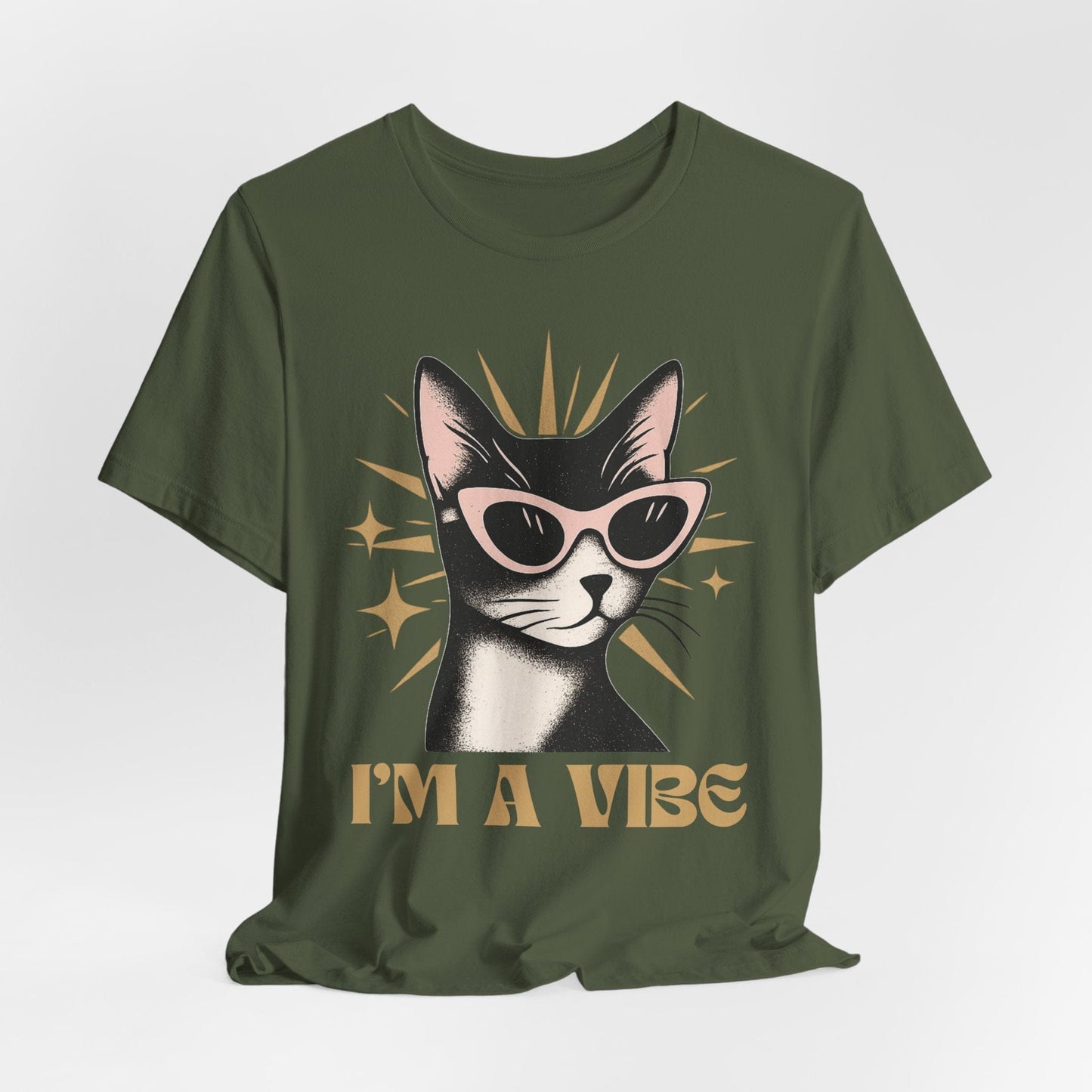 Retro Cool Cat "I'm a Vibe" T-Shirt Design