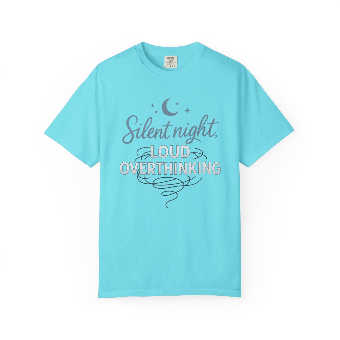 Silent Night, Loud Overthinking – Anxious Holiday Comfort Colors Tee