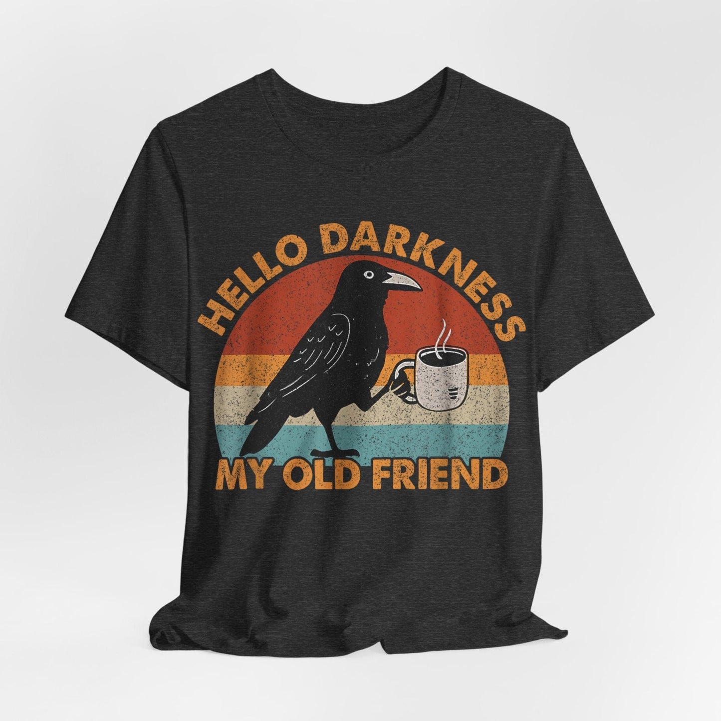 Hello Darkness – Vintage Raven Coffee Shirt