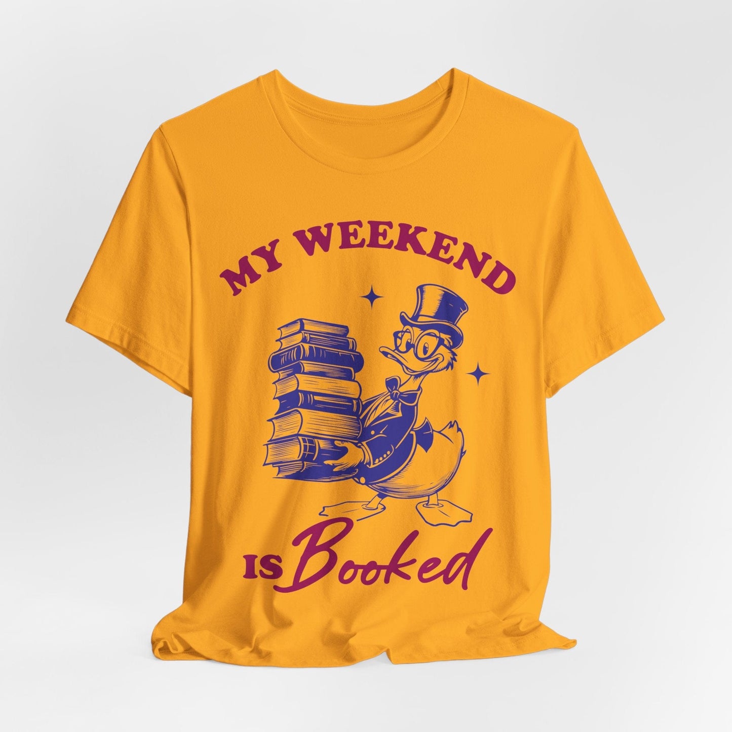 My Weekend Is Booked – Retro Duck Reader Tee