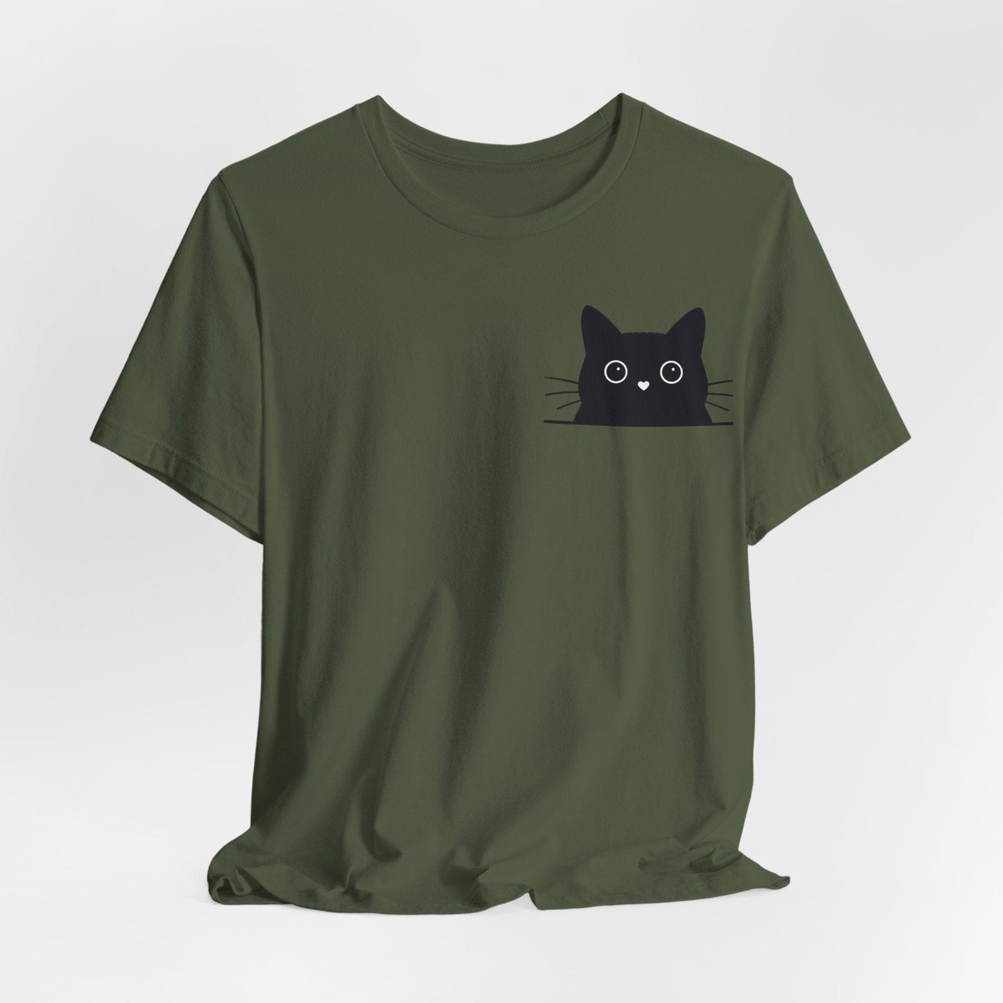Peekaboo Cat – Cute Black Cat Pocket Tee