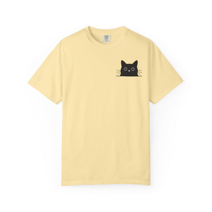 Peekaboo Cat – Cute Black Cat Pocket Tee