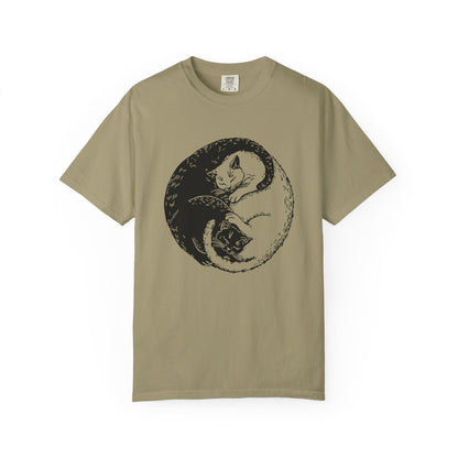 Yin Yang Cats – Black & White Sleeping Cat Tee