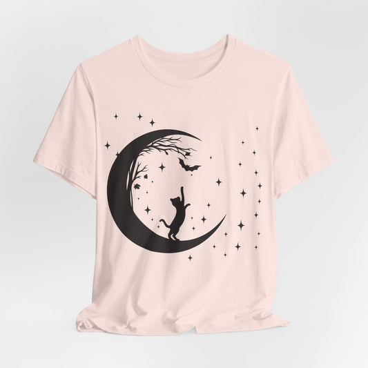 Celestial Cat – Moonlight Familiar Halloween Shirt