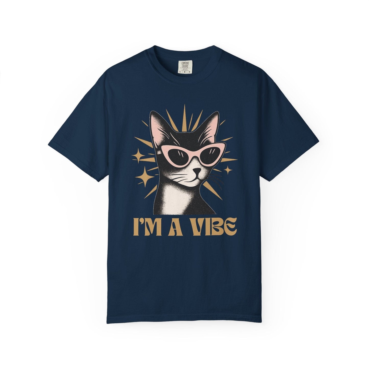 Retro Cool Cat "I'm a Vibe" T-Shirt Design