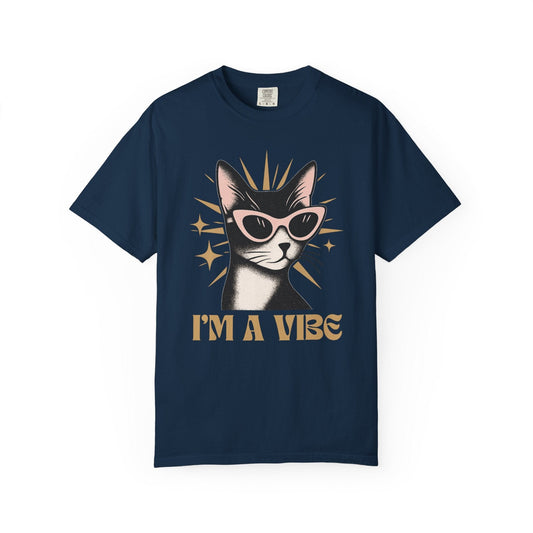 Retro Cool Cat "I'm a Vibe" T-Shirt Design