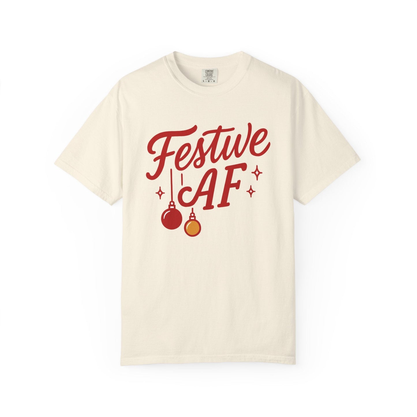 Festive AF – Bold Minimalist Holiday Comfort Colors Tee