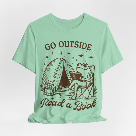 Go Outside, Read a Book – Camping Frog Tee