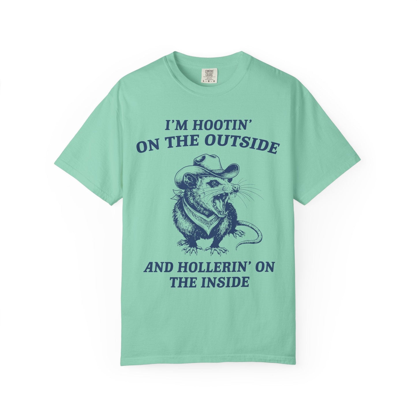 I’m Hootin’ on the Outside and Hollerin’ on the Inside – Screaming Cowboy Rat T-Shirt