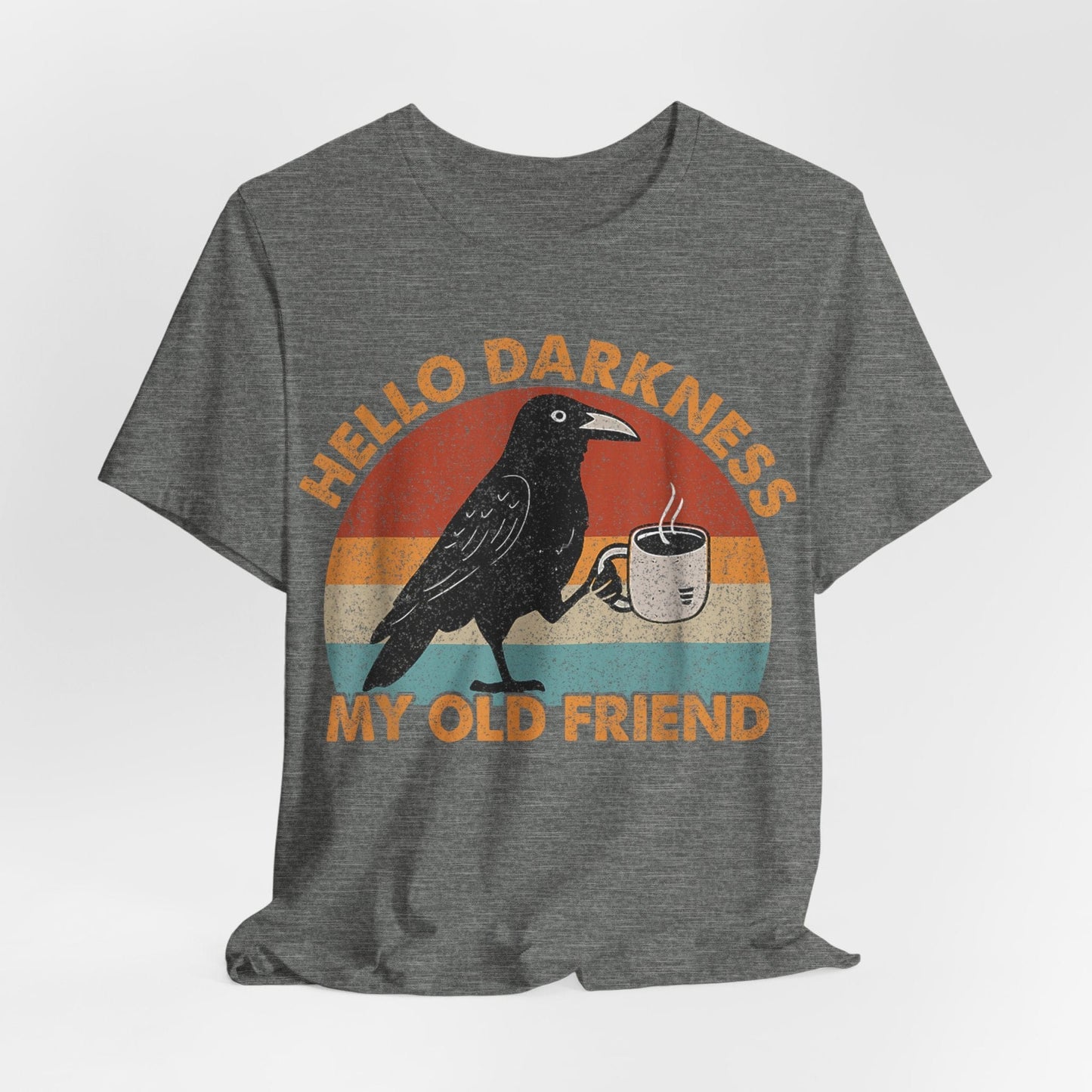 Hello Darkness – Vintage Raven Coffee Shirt