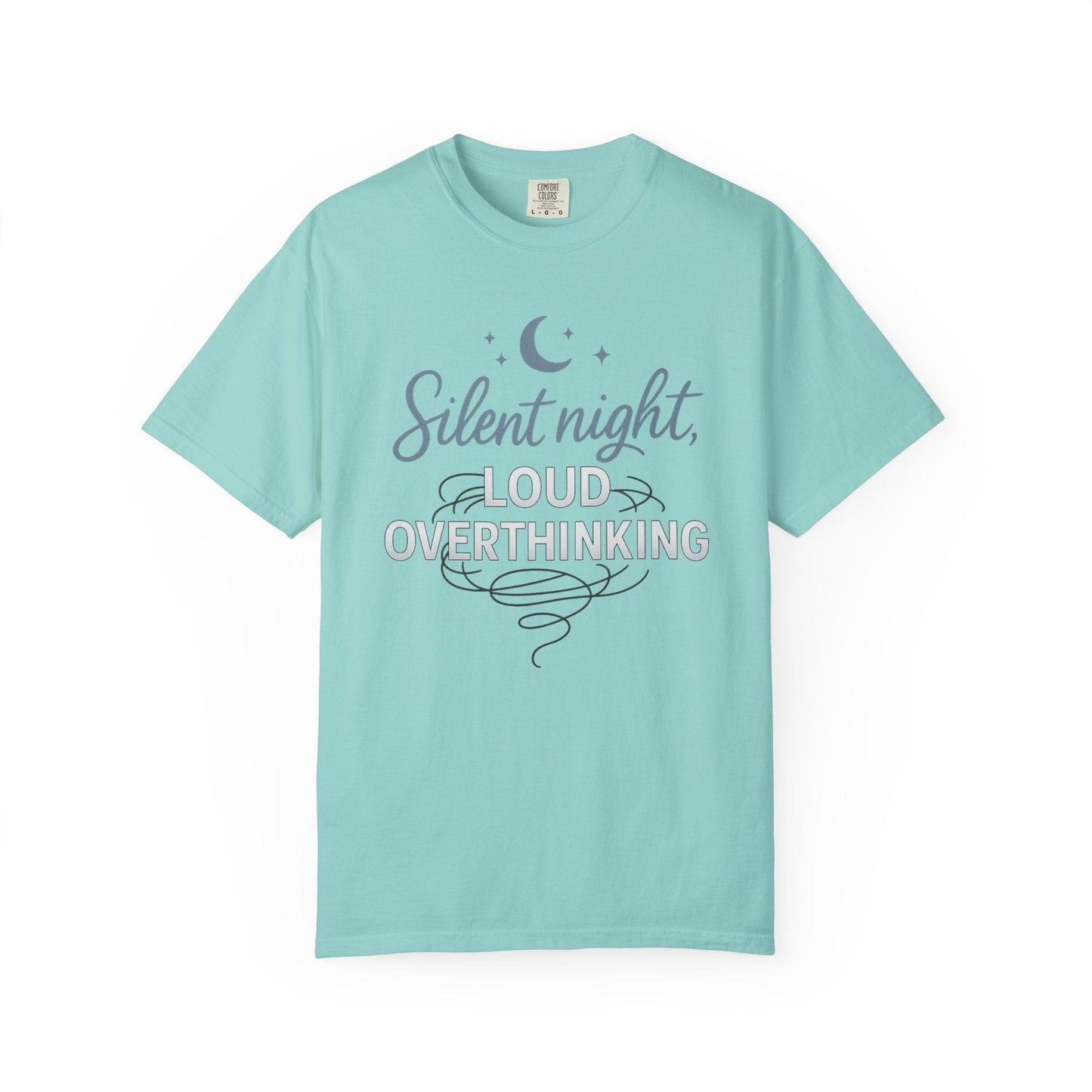 Silent Night, Loud Overthinking – Anxious Holiday Comfort Colors Tee