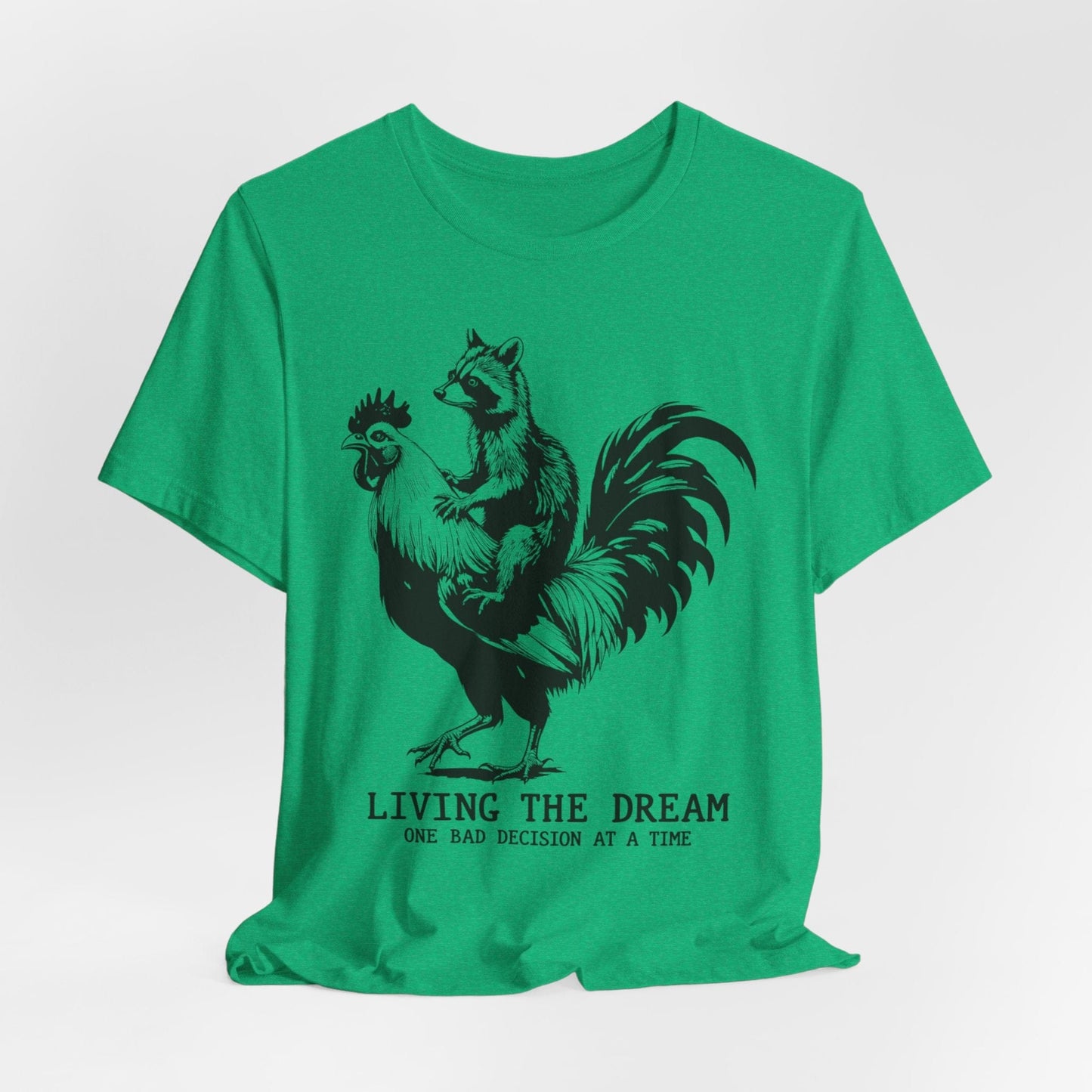 Living the Dream – Raccoon Riding a Chicken Funny T-Shirt