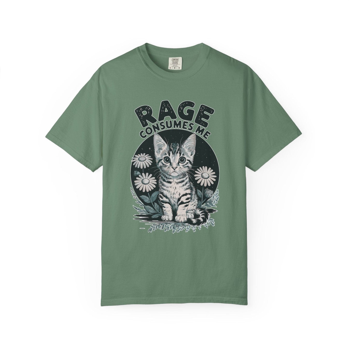 Rage Consumes Me – Angry Cute Kitten T-Shirt Design