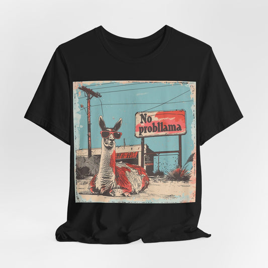 No Probllama Vintage Llama T-Shirt