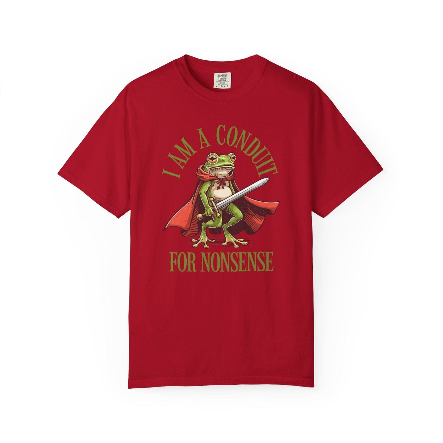 I Am a Conduit for Nonsense – Sword-Wielding Frog T-Shirt