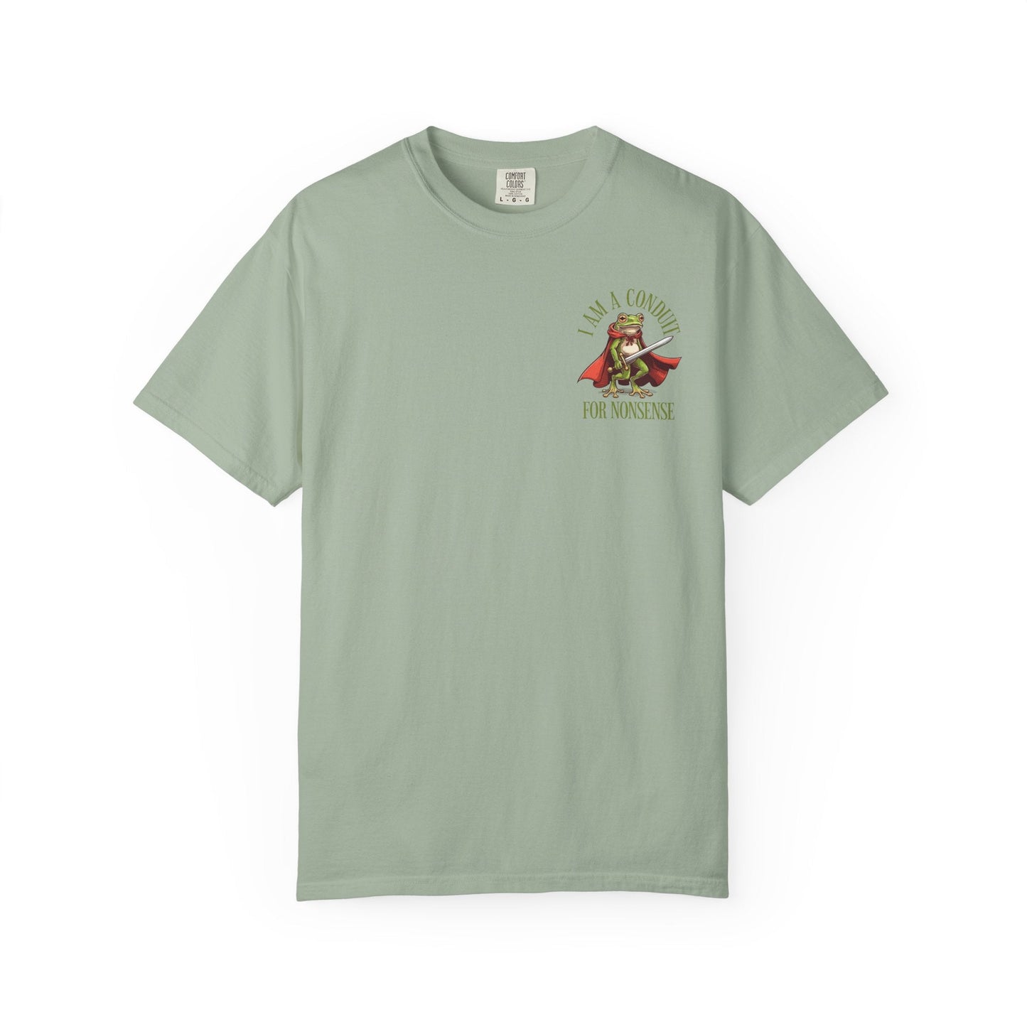 I Am a Conduit for Nonsense – Sword-Wielding Frog T-Shirt