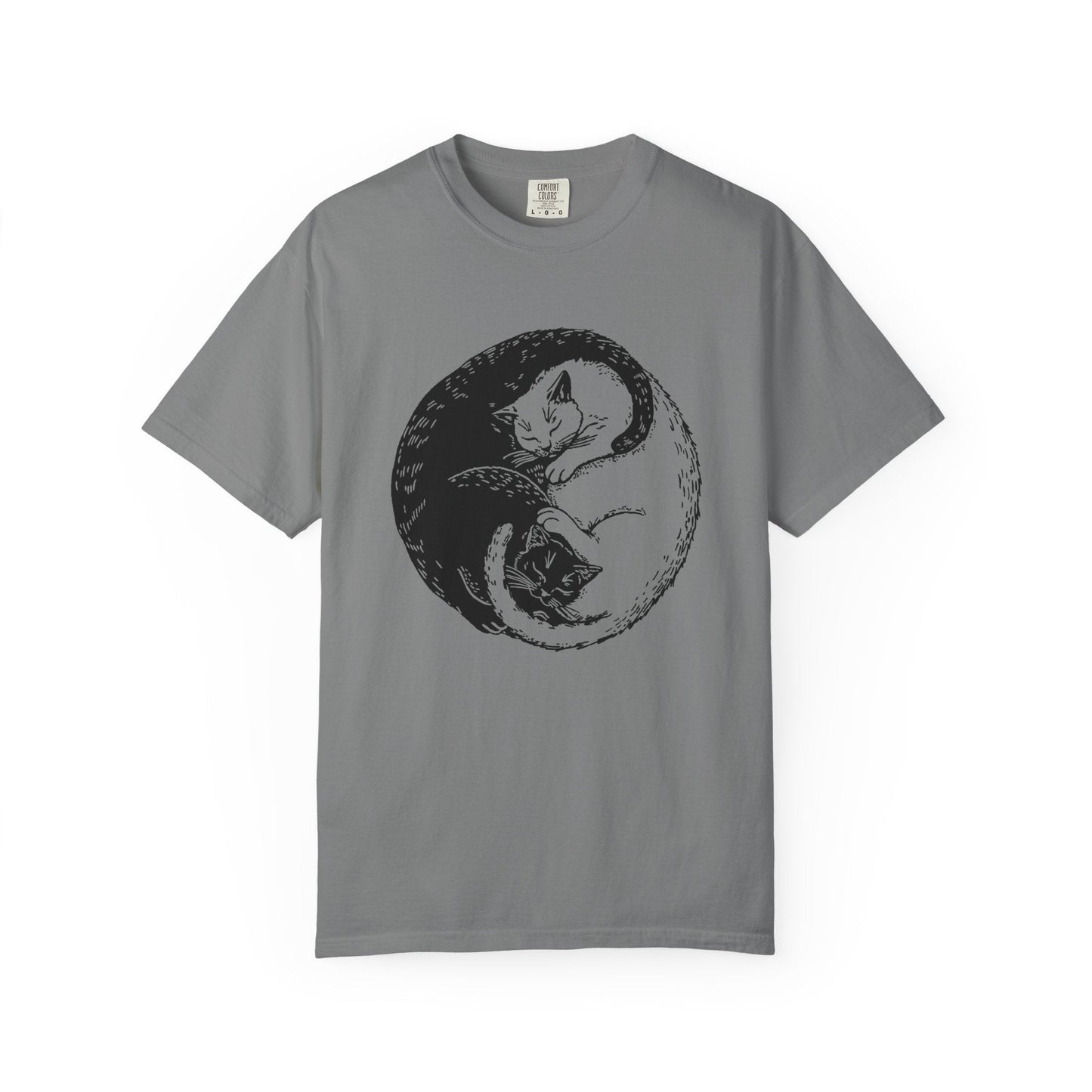 Yin Yang Cats – Black & White Sleeping Cat Tee