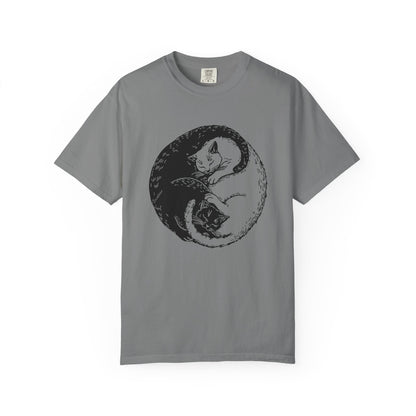 Yin Yang Cats – Black & White Sleeping Cat Tee