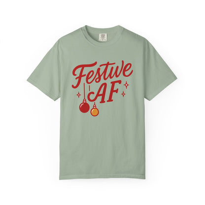 Festive AF – Bold Minimalist Holiday Comfort Colors Tee