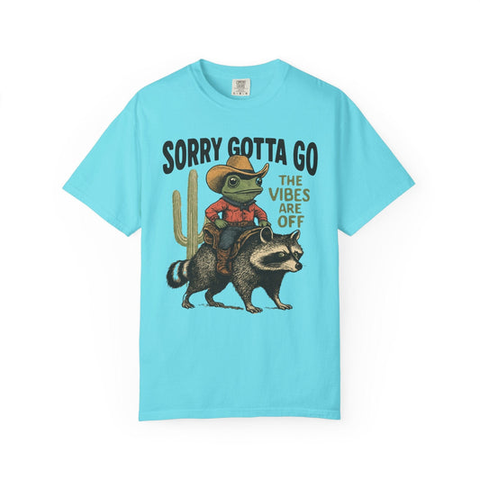 Sorry Gotta Go – The Vibes Are Off Cowboy Frog T-Shirt