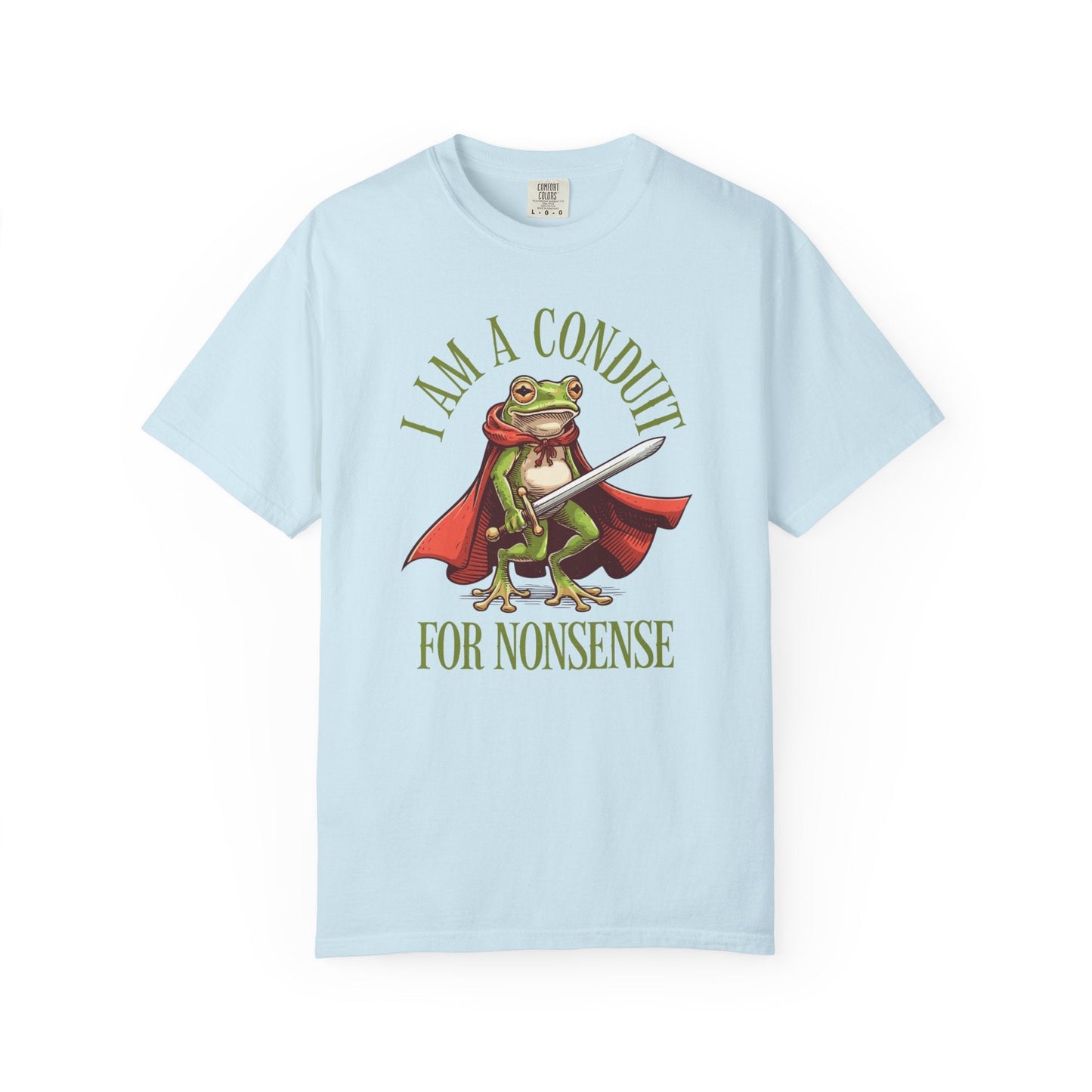 I Am a Conduit for Nonsense – Sword-Wielding Frog T-Shirt