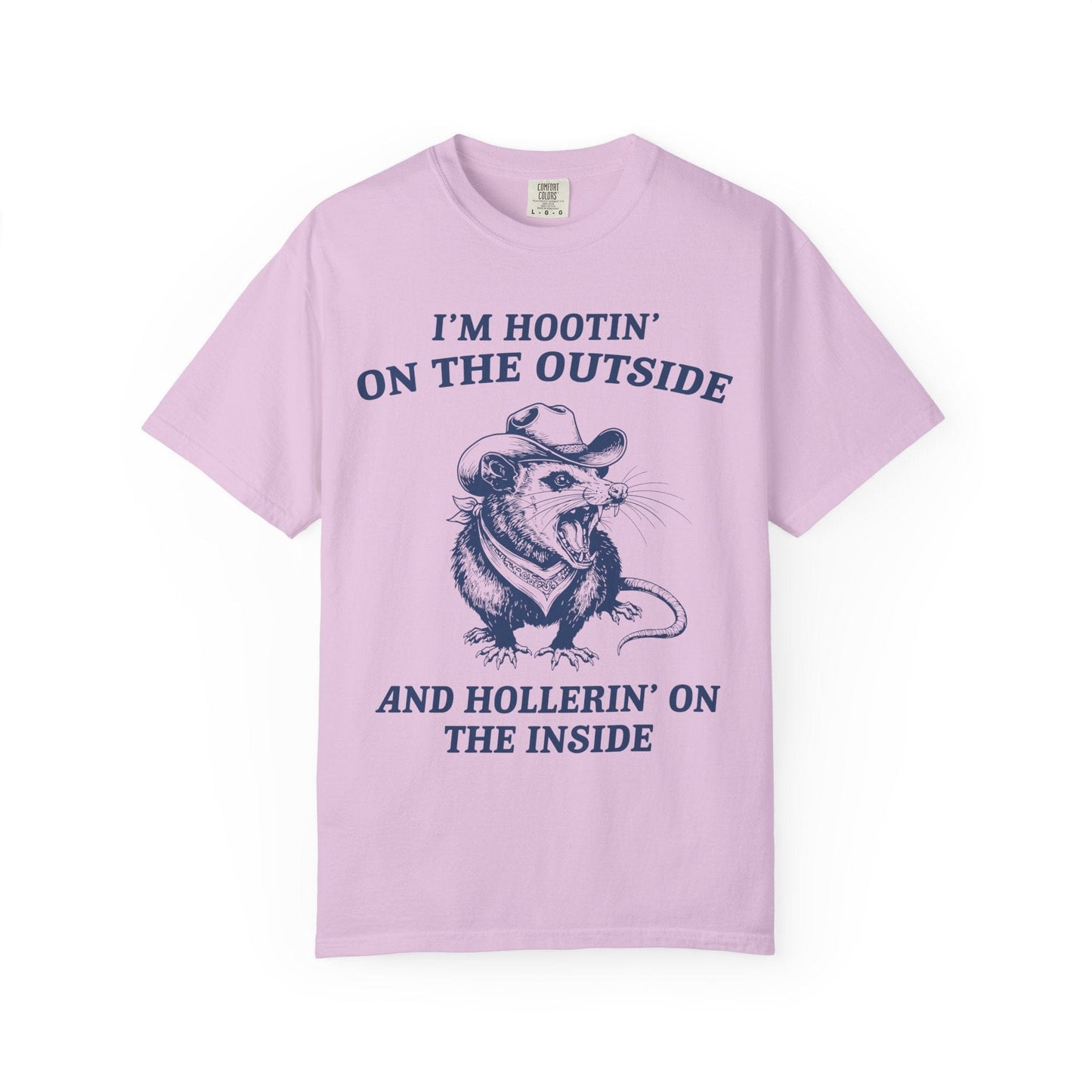 I’m Hootin’ on the Outside and Hollerin’ on the Inside – Screaming Cowboy Rat T-Shirt