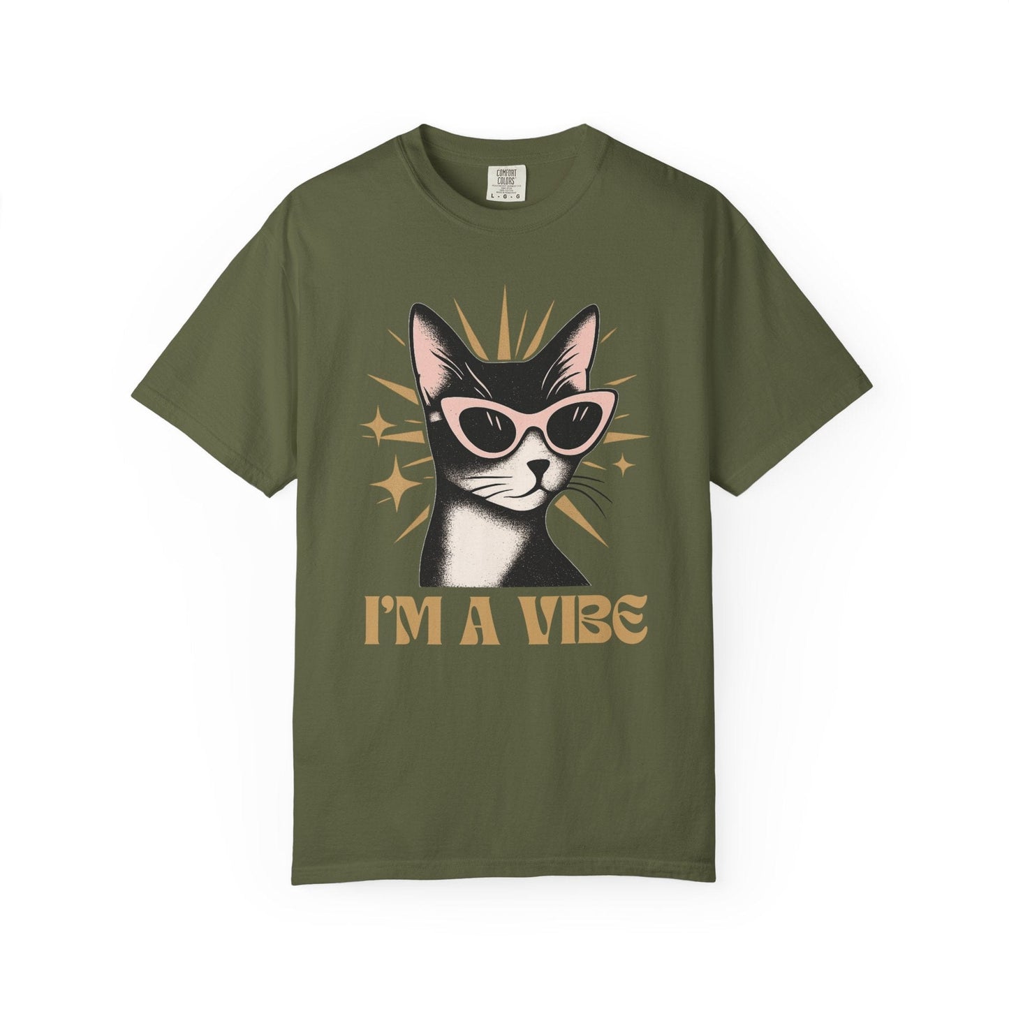 Retro Cool Cat "I'm a Vibe" T-Shirt Design