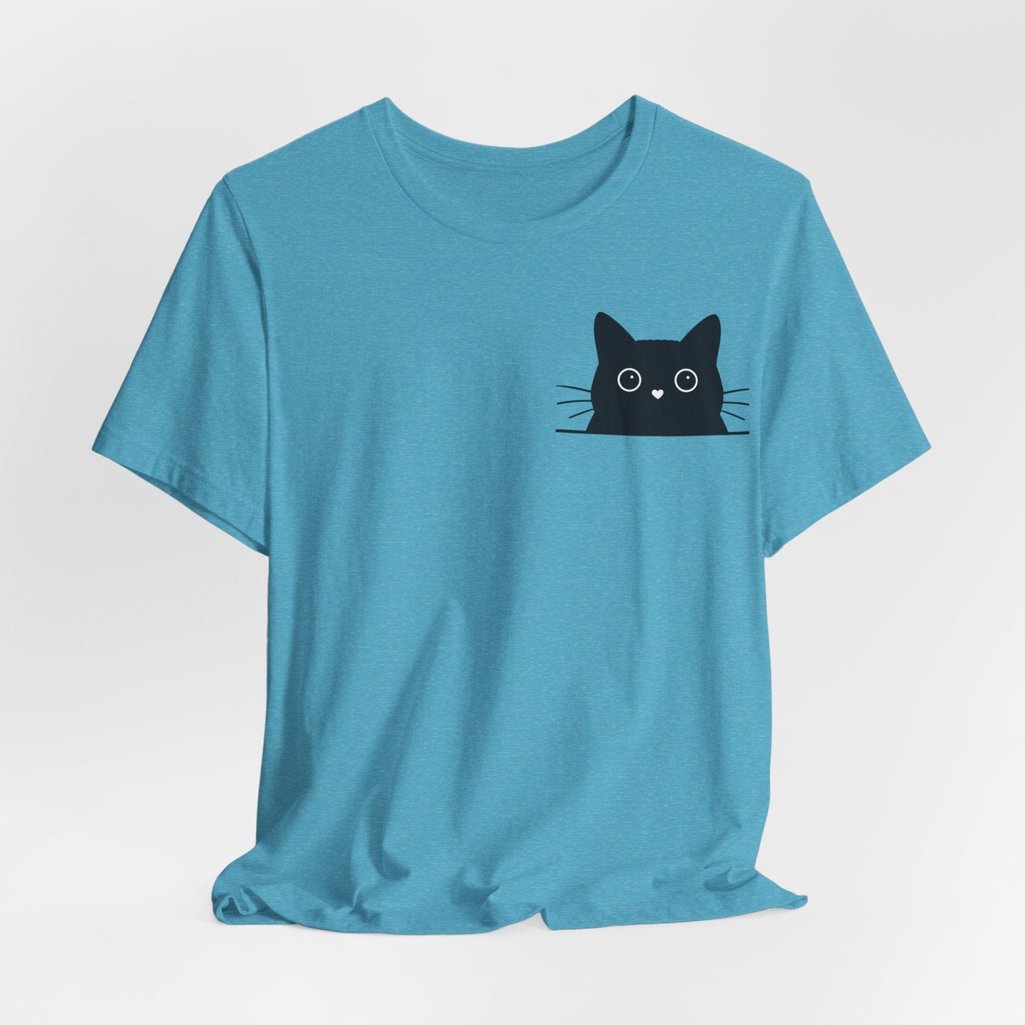 Peekaboo Cat – Cute Black Cat Pocket Tee