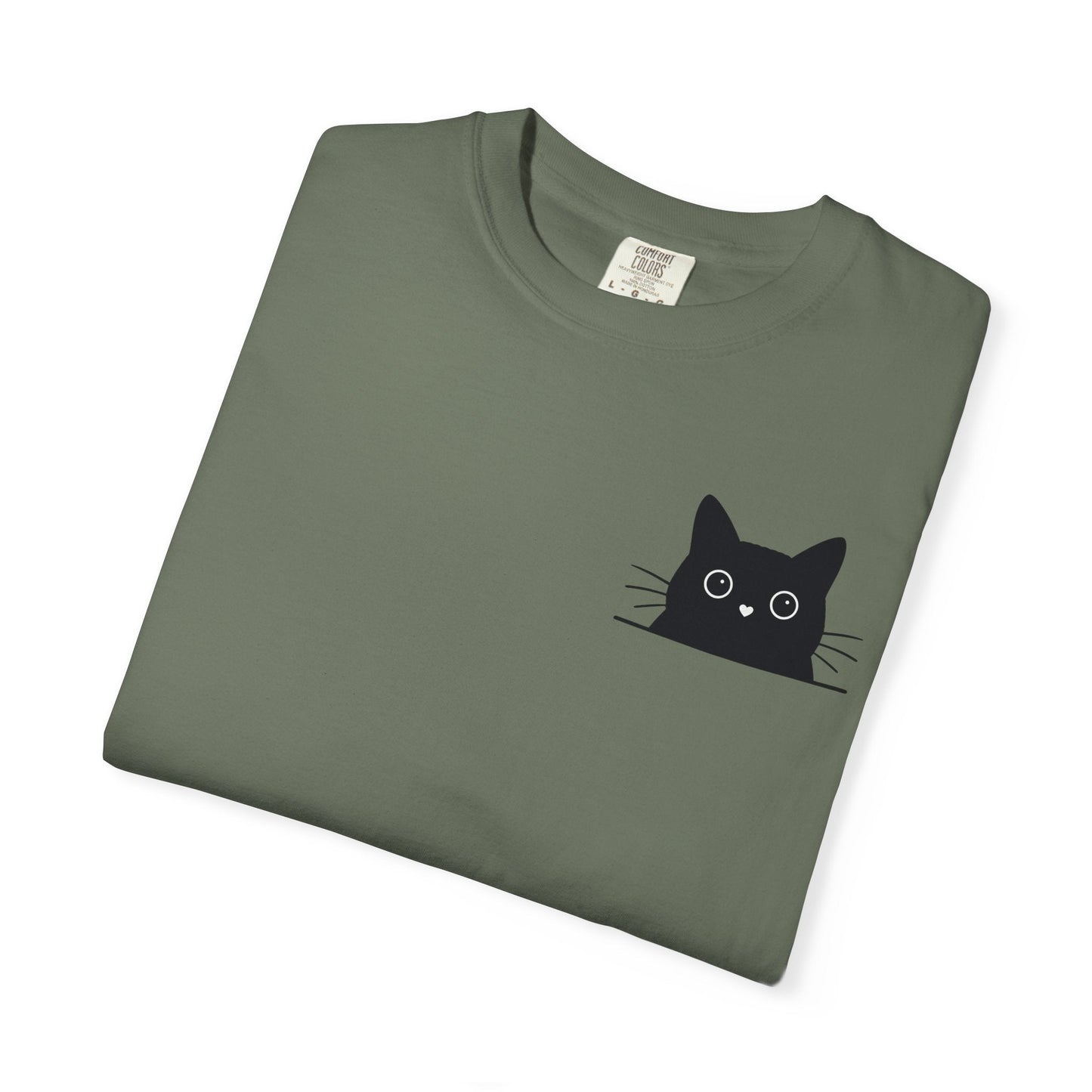 Peekaboo Cat – Cute Black Cat Pocket Tee
