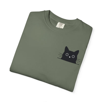 Peekaboo Cat – Cute Black Cat Pocket Tee