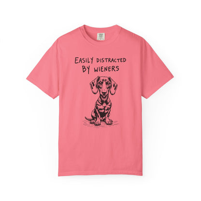 Easily Distracted by Wieners – Funny Dachshund T-Shirt