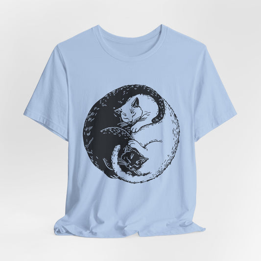 Yin Yang Cats – Black & White Sleeping Cat Tee