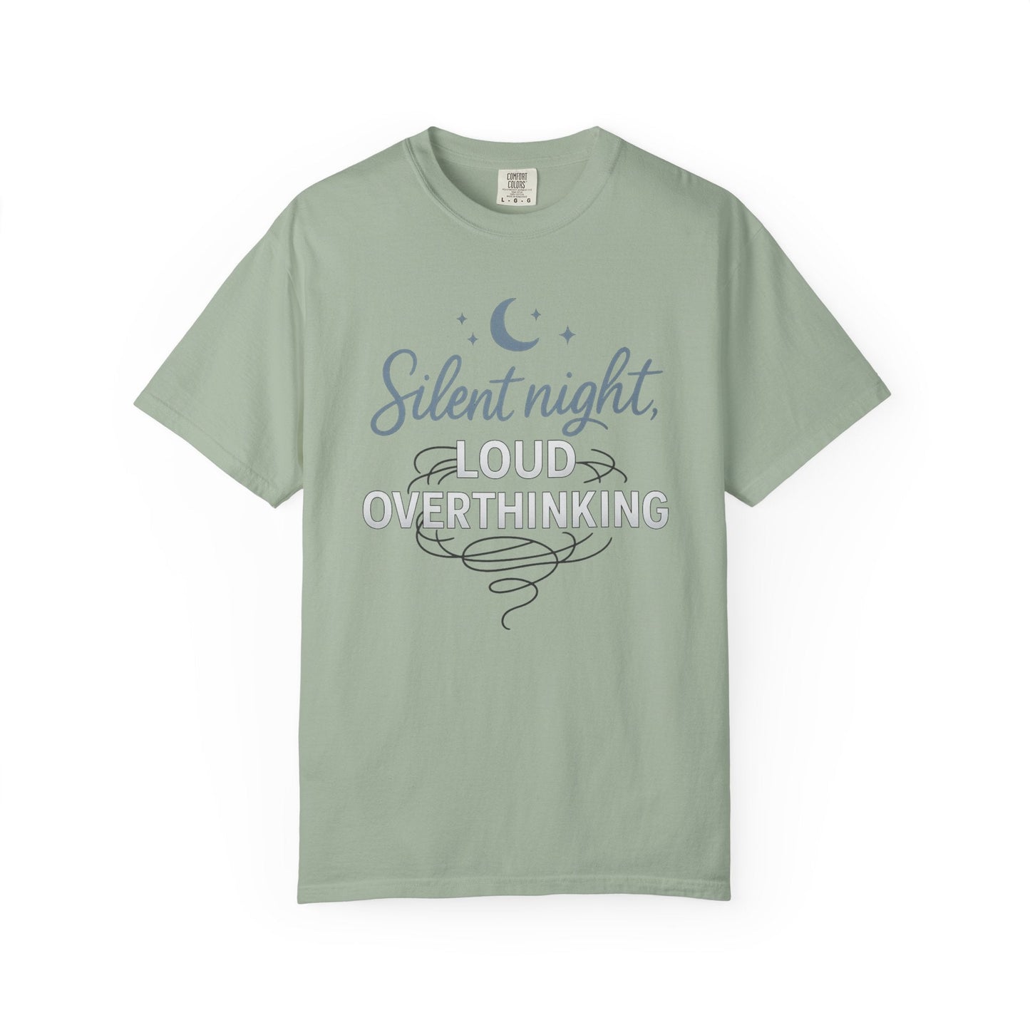 Silent Night, Loud Overthinking – Anxious Holiday Comfort Colors Tee