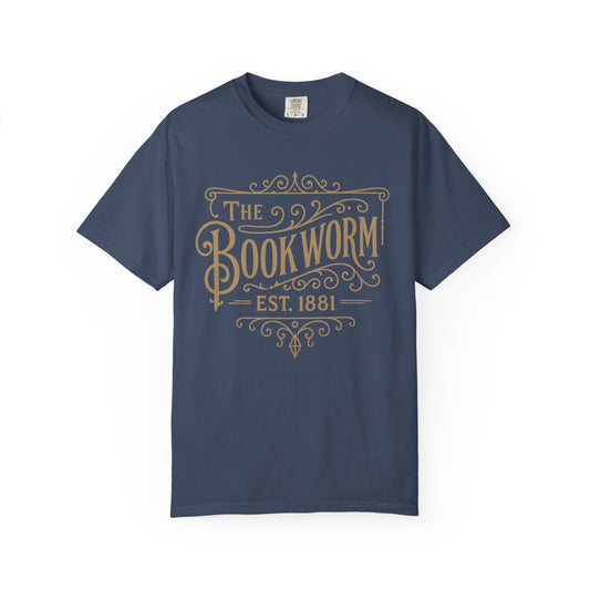 The Bookworm Est. 1881 – Vintage Victorian Typography T-Shirt Design