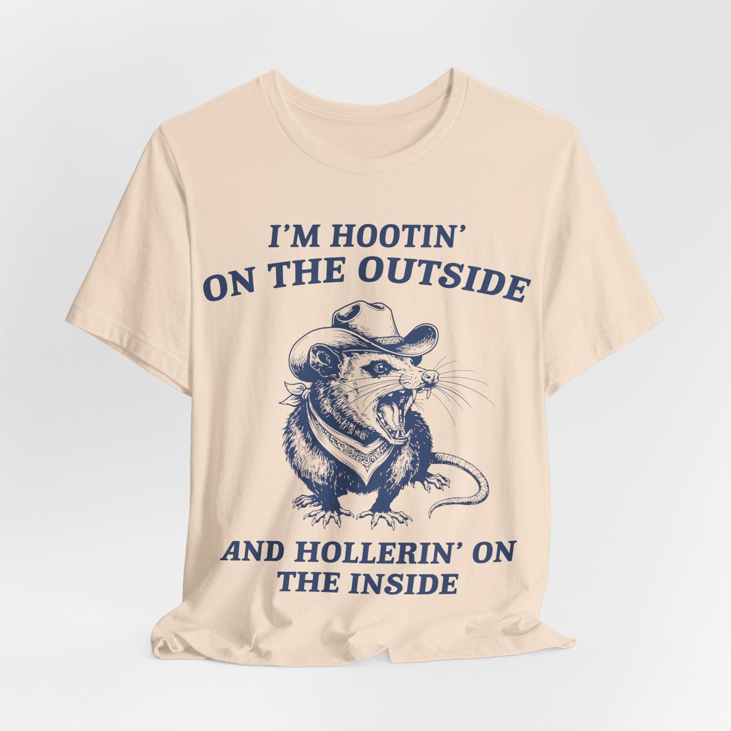 I’m Hootin’ on the Outside and Hollerin’ on the Inside – Screaming Cowboy Rat T-Shirt