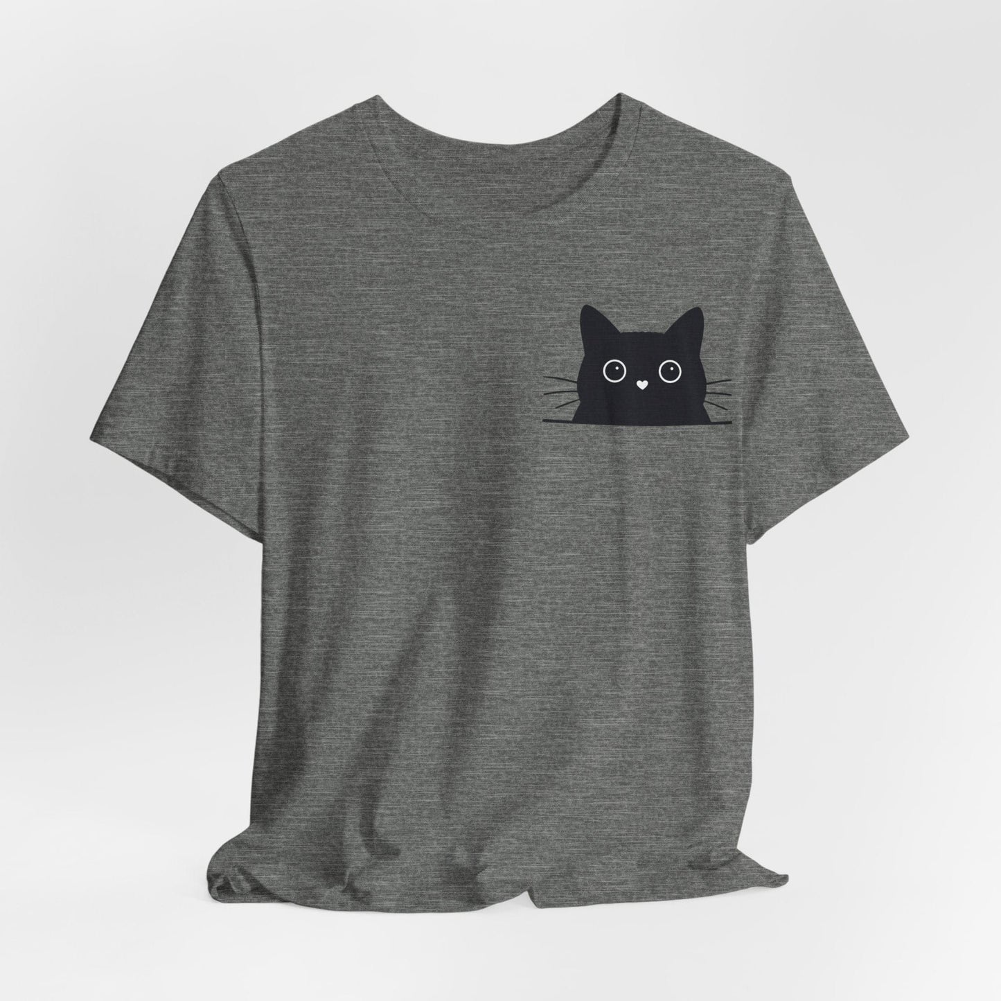 Peekaboo Cat – Cute Black Cat Pocket Tee
