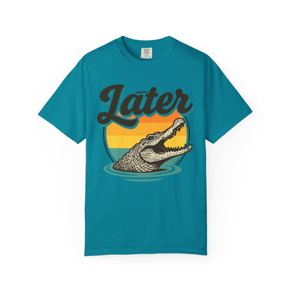 Later Alligator – Retro Sunset Graphic Tee