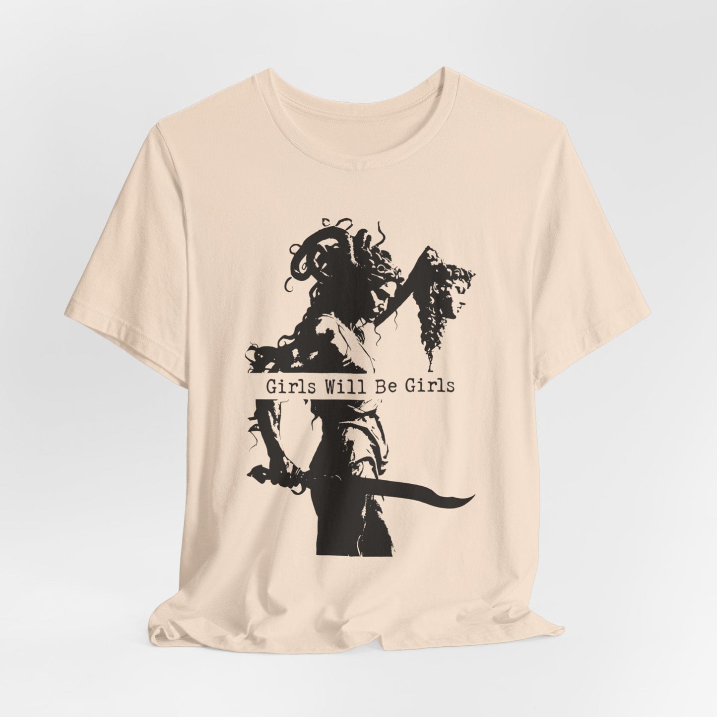 Girls Will Be Girls – Medusa Holding a Head T-Shirt