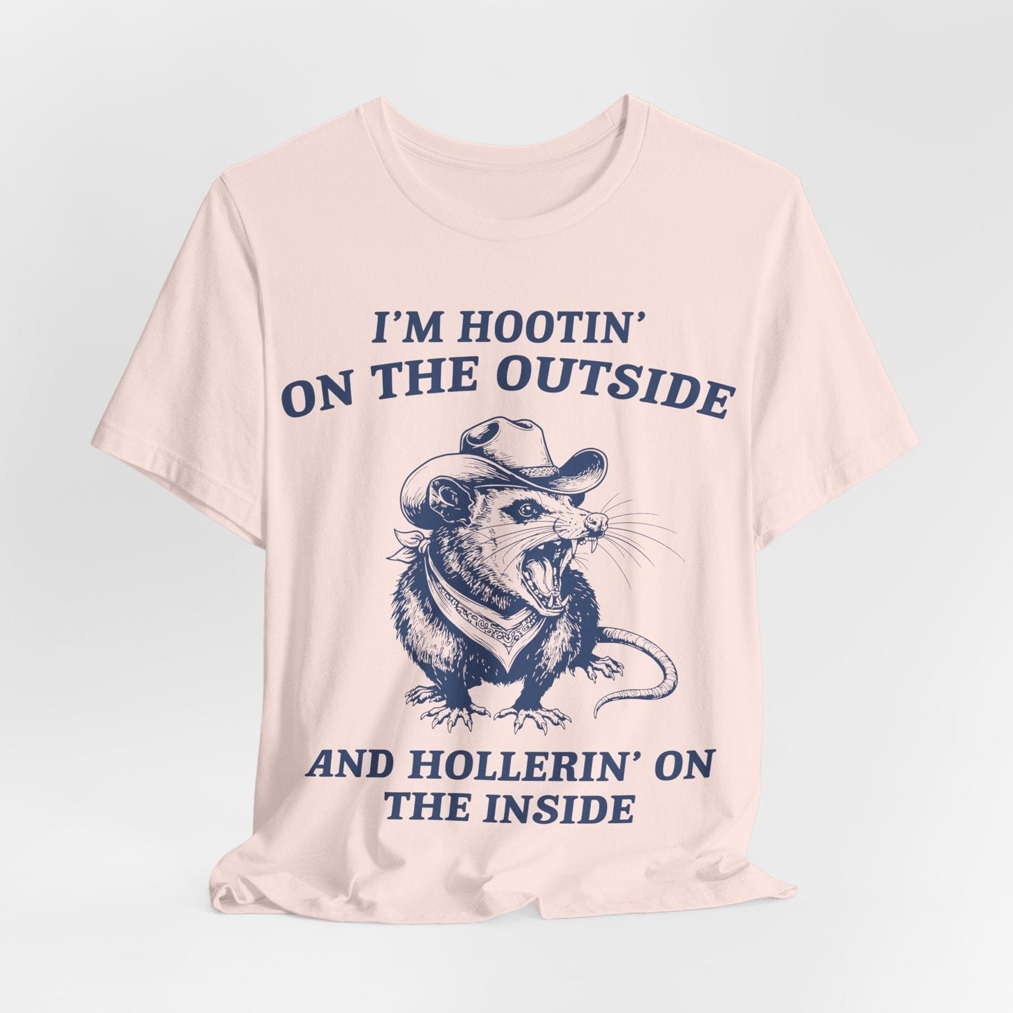 I’m Hootin’ on the Outside and Hollerin’ on the Inside – Screaming Cowboy Rat T-Shirt