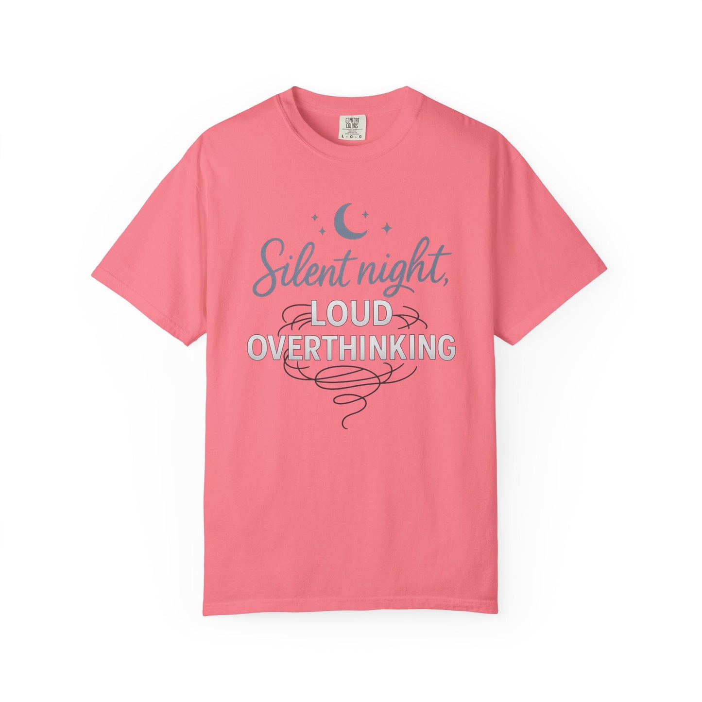Silent Night, Loud Overthinking – Anxious Holiday Comfort Colors Tee