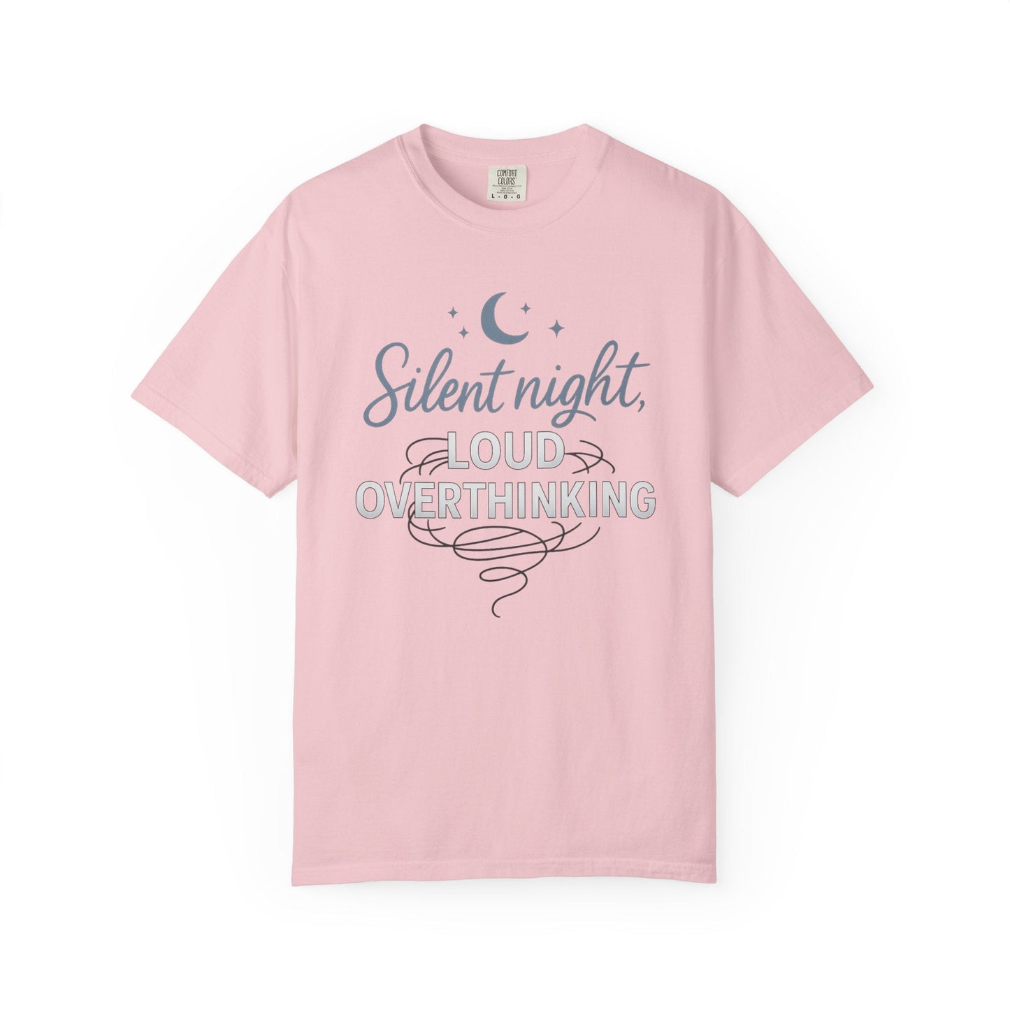 Silent Night, Loud Overthinking – Anxious Holiday Comfort Colors Tee