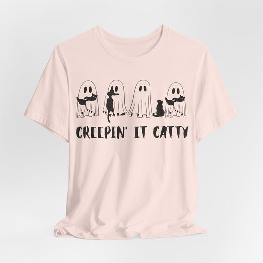 Creepin’ It Catty Shirt – Cute Ghost Cat Halloween Tee