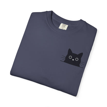 Peekaboo Cat – Cute Black Cat Pocket Tee