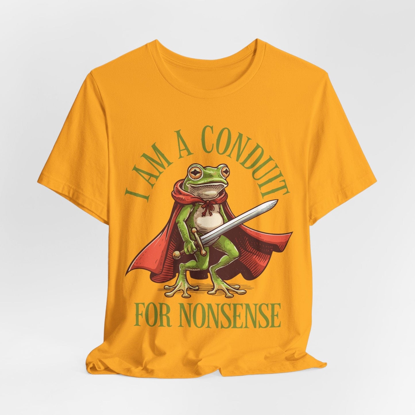I Am a Conduit for Nonsense – Sword-Wielding Frog T-Shirt
