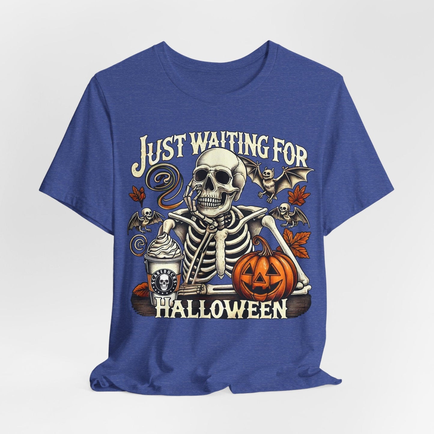 Just Waiting for Halloween – Skeleton Coffee Tee