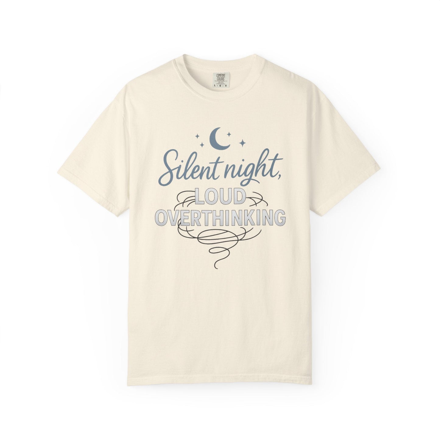 Silent Night, Loud Overthinking – Anxious Holiday Comfort Colors Tee