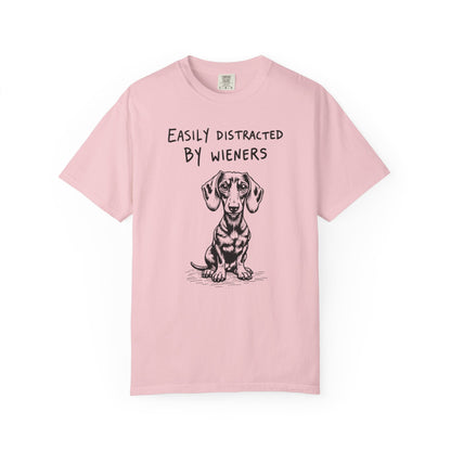Easily Distracted by Wieners – Funny Dachshund T-Shirt
