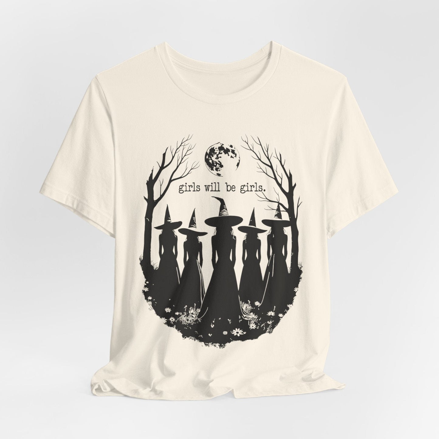 Girls Will Be Girls – Witch Silhouette Feminist T-Shirt