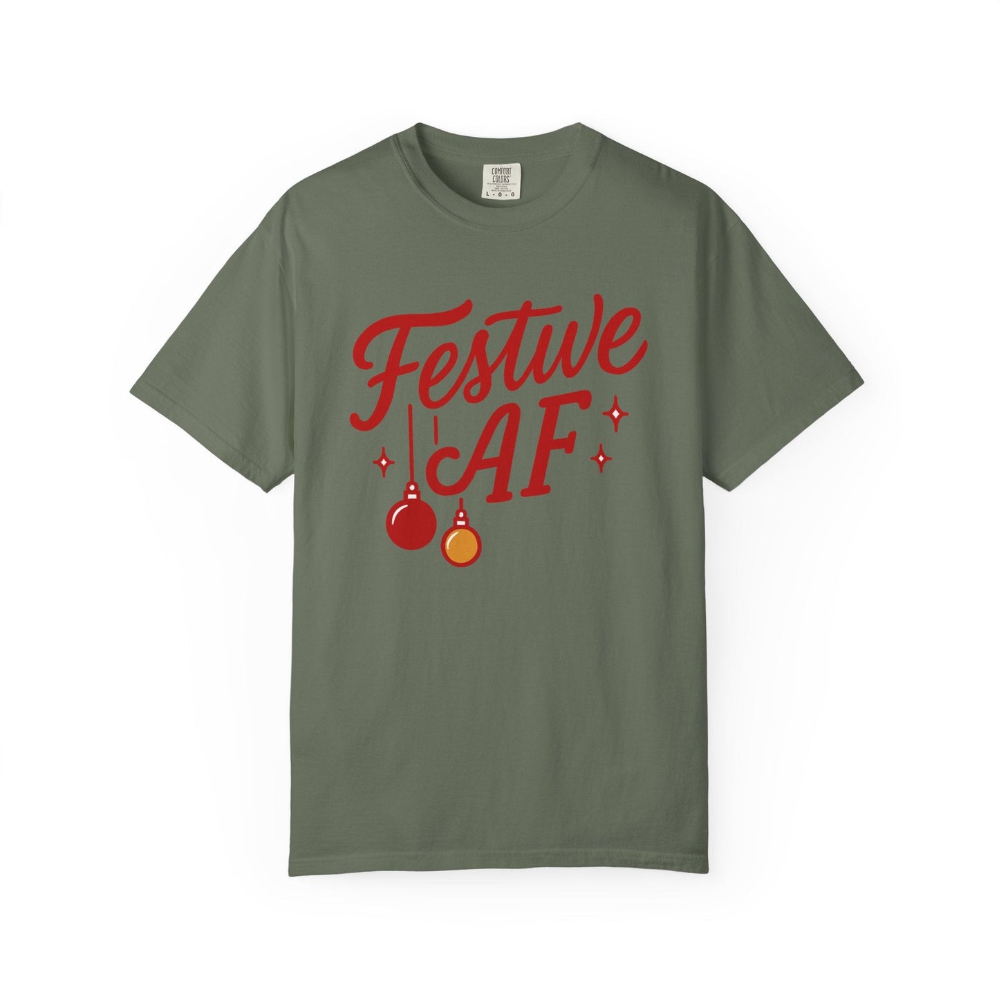 Festive AF – Bold Minimalist Holiday Comfort Colors Tee
